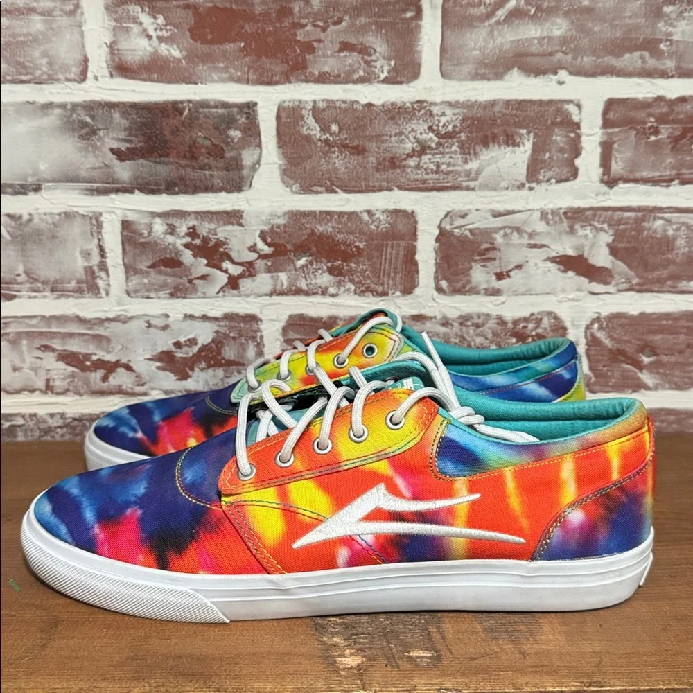 Lakai Men's Griffin Sneakers- Orange Tie-Dye / Lace-Up / Low-Top / Size 11 - Picture 3 of 11